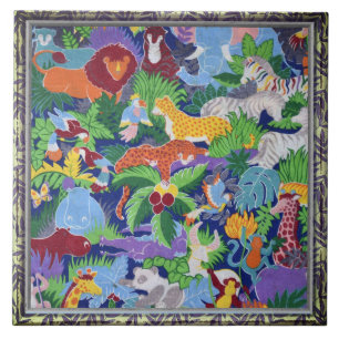 Azulejo Animales coloridos de la jungla