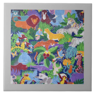 Azulejo Animales Coloridos de la Jungla
