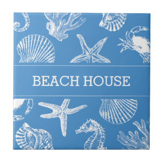 Azulejo Animales De Mar De La Casa De La Playa Dibujan Azu
