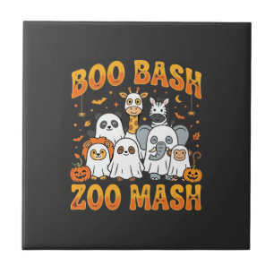 Azulejo Animales del Zoológico de Halloween Boo Bash Zoo M