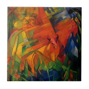 Azulejo Animales en un paisaje por Franz Marc