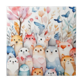 Azulejo Animales florales y bonitos diseños