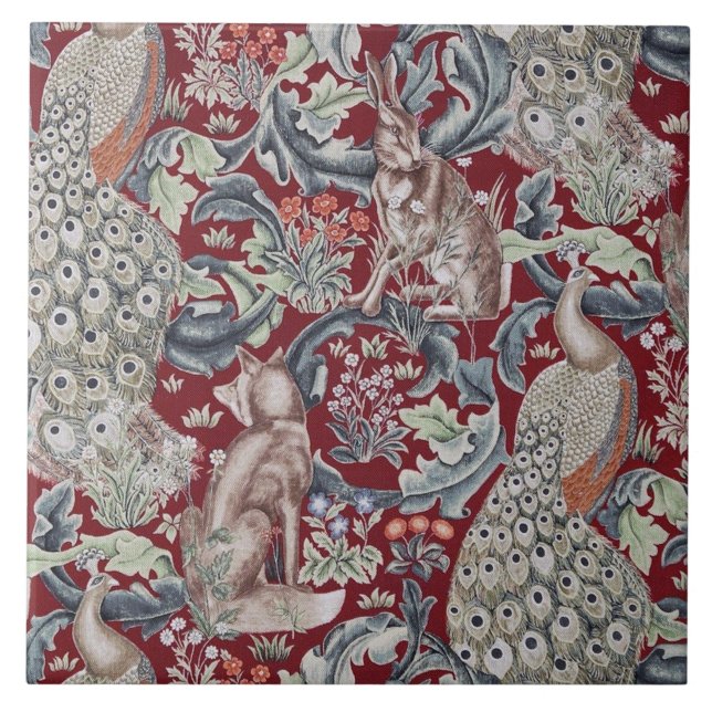 Azulejo Animales forestales, William Morris (Frente)