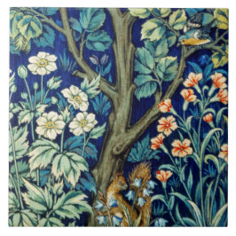 Azulejo Animales y flores, bosque, William Morris