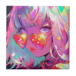 Azulejo Anime Chica Hearts