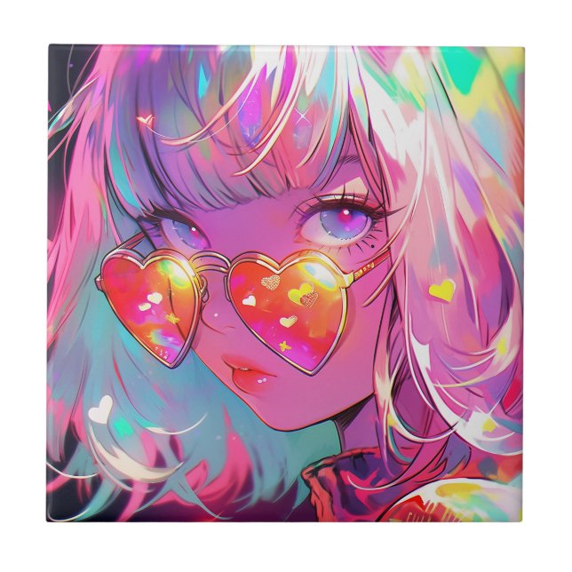 Azulejo Anime Chica Hearts (Frente)