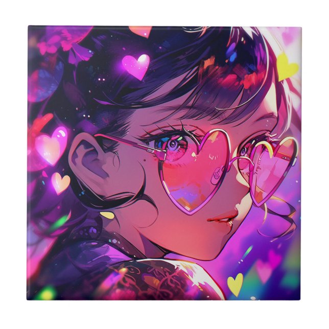 Azulejo Anime Chica Hearts (Frente)