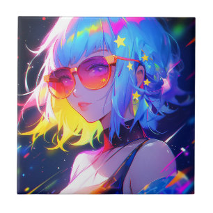 Azulejo Anime Chica Stars