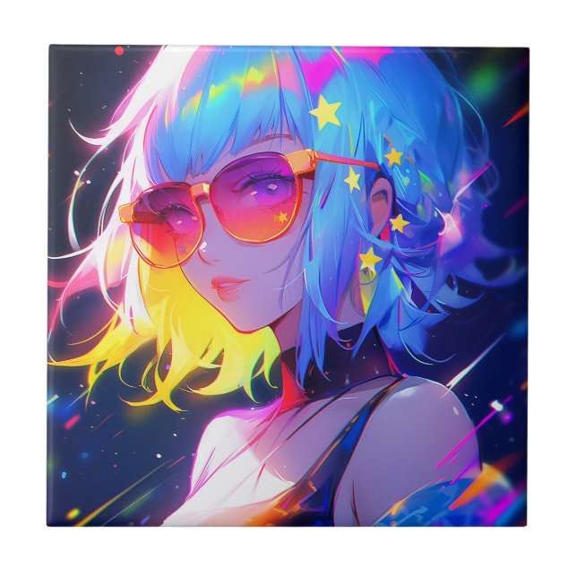 Azulejo Anime Chica Stars (Frente)