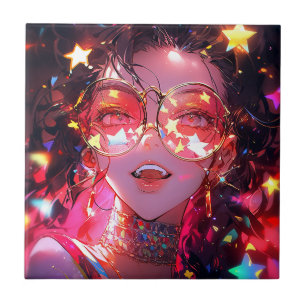 Azulejo Anime Chica Stars