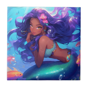Azulejo Anime Mermaid Chica Fantasy Art