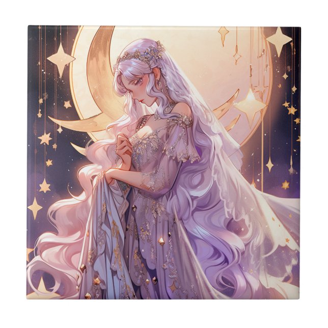 Azulejo Anime Moon Princess Fantasy Art (Frente)