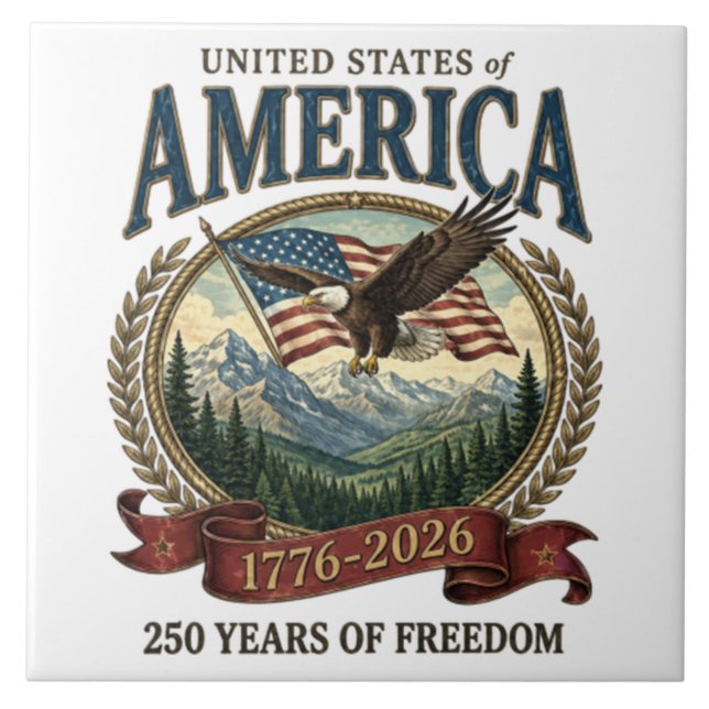 Azulejo Aniversario 250 de América (Frente)