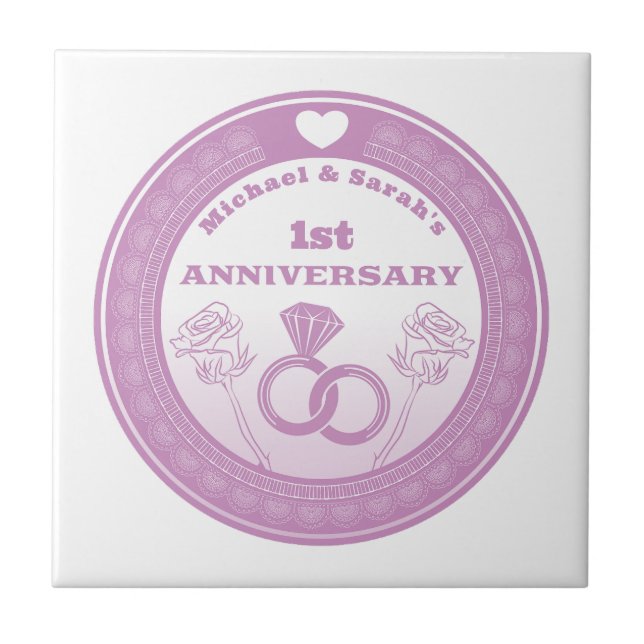 Azulejo Aniversario de boda Cambio de aspecto en encaje de (Frente)