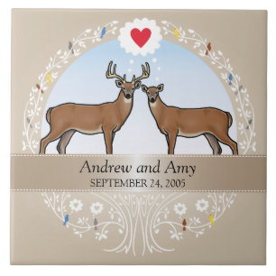 Azulejo Aniversario de la fecha Boda personalizada, Buck &