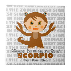 Azulejo Aniversario feliz de Scorpio