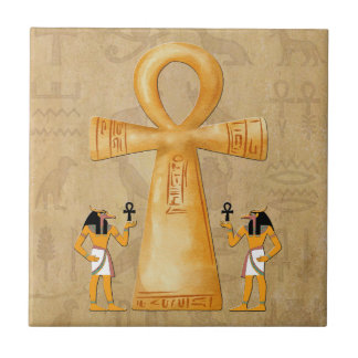 Azulejo Ankh Key Of Life On Hieroglyph Ceramic Tile