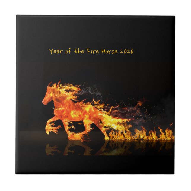 Azulejo Año del Caballo 2026 (Caballo de Fuego) (Frente)