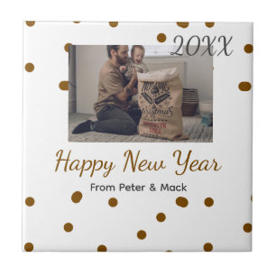 Azulejo Año Nuevo feliz El padre único agrega el nombre de