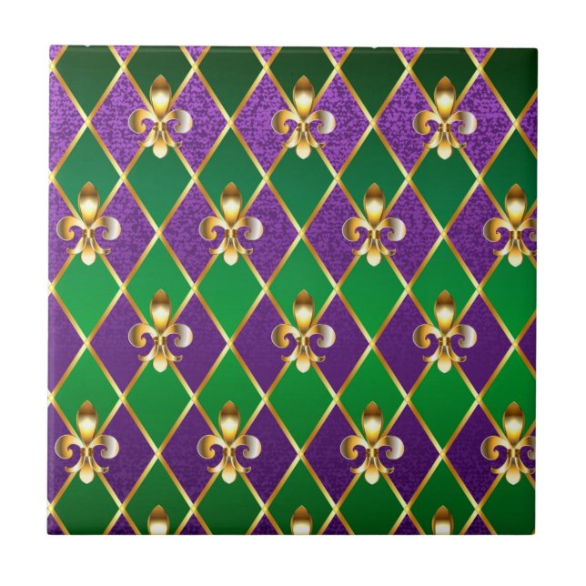 Azulejo Antecedentes de joyas Mardi Gras (Frente)