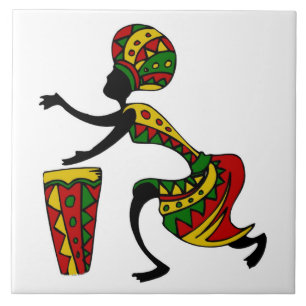 Azulejo Antecedentes ilustrados de mujeres africanas