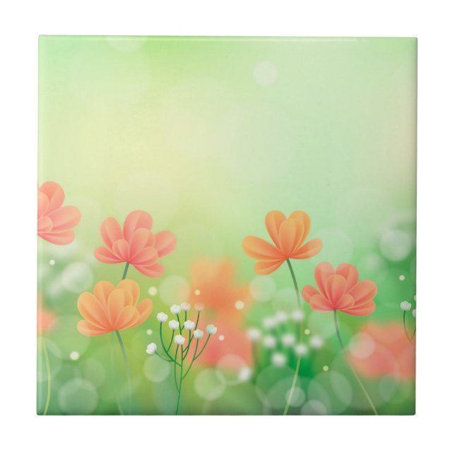 Azulejo Antecedentes realistas de primavera borrosa-2374 (Frente)