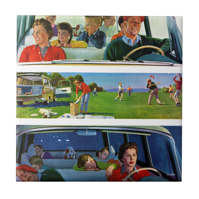 Azulejo Antes, durante y después de comida campestre (Frente)