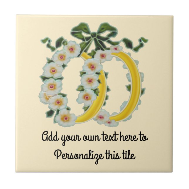 Azulejo Antídolos dobles y flores de marfil (Frente)