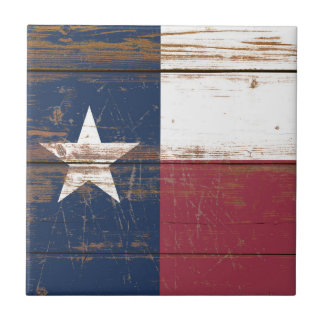 Azulejo Antigua Bandera de Texas de Madera