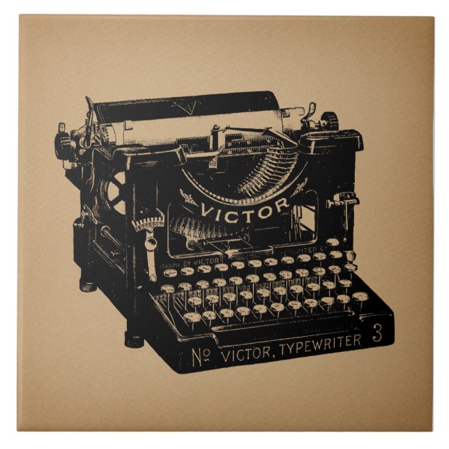 Azulejo Antigua máquina de escribir antigua máquina de esc (Frente)