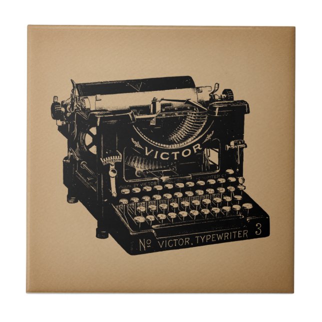 Azulejo Antigua máquina de escribir antigua máquina de esc (Frente)