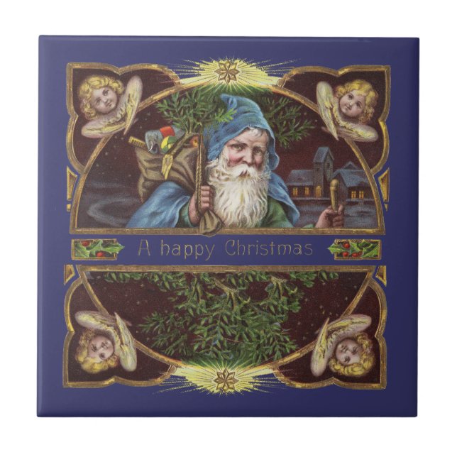 Azulejo Antigüedad de los Navidades de Santa Angels de Vic (Frente)