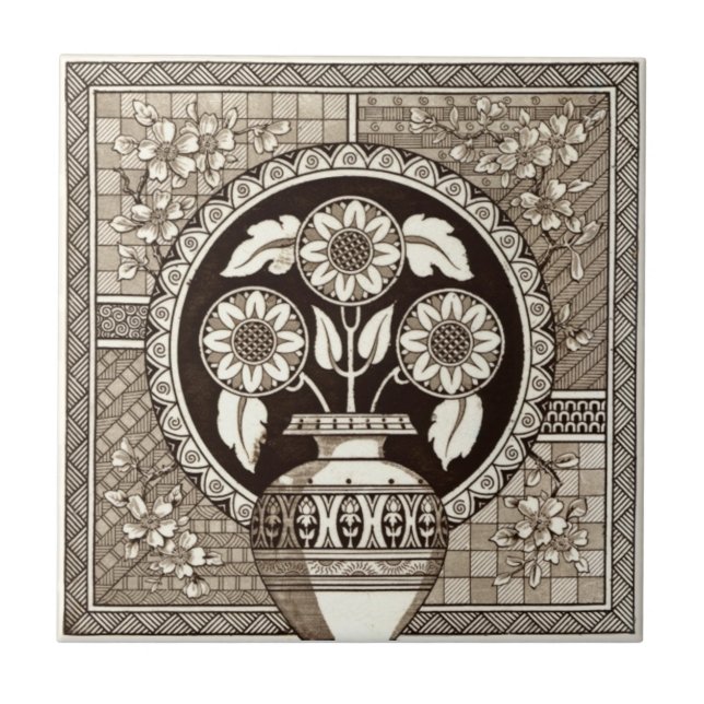 Azulejo Antigüedad Transferware de la reproducción VT0007 (Frente)