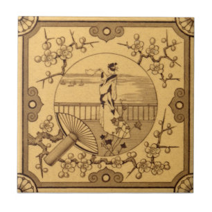 Azulejo Antigüedad Transferware de la reproducción VT001