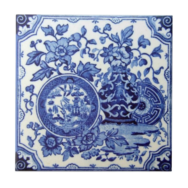 Azulejo Antigüedad Transferware de la reproducción VT0017 (Frente)