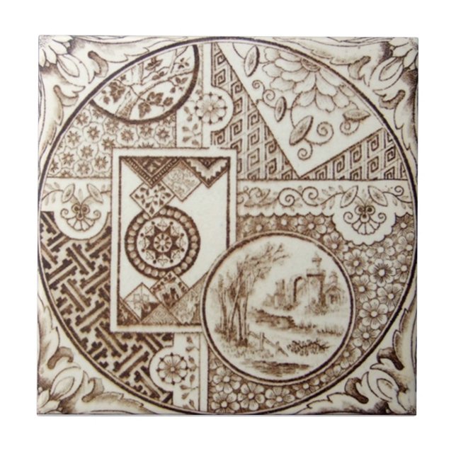 Azulejo Antigüedad Transferware de la reproducción VT0022 (Frente)