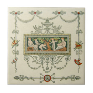 Azulejo Antigüedad Transferware de la reproducción VT004