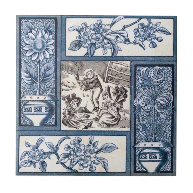 Azulejo Antigüedad Transferware de la reproducción VT0055 (Frente)