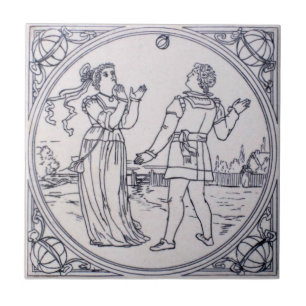 Azulejo Antigüedad Transferware de la reproducción VT009