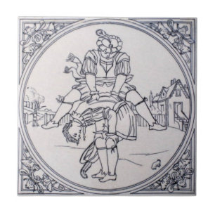 Azulejo Antigüedad Transferware de la reproducción VT009