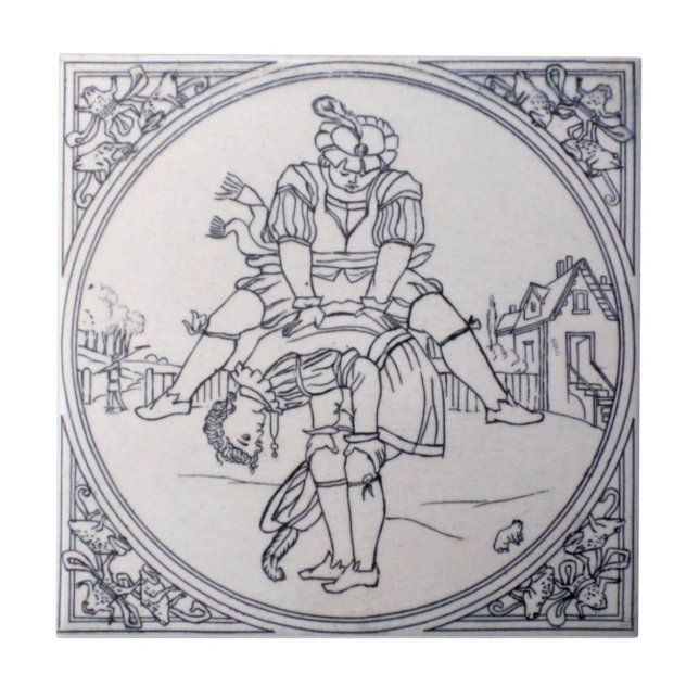 Azulejo Antigüedad Transferware de la reproducción VT0095 (Frente)