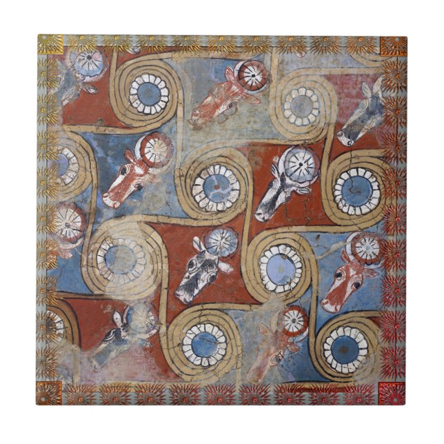 Azulejo Antiguo Amenhotep Gris Azul Egipcio (Frente)