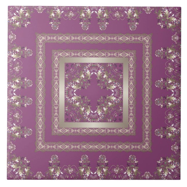 Azulejo Antiguo árabe decorativo este ornamental barroco (Frente)