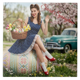 Azulejo Antiguo de Pascua Pin-Up | Dulce Arte de P