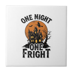 Azulejo Antiguo gráfico de bruja de Halloween embrujada lu