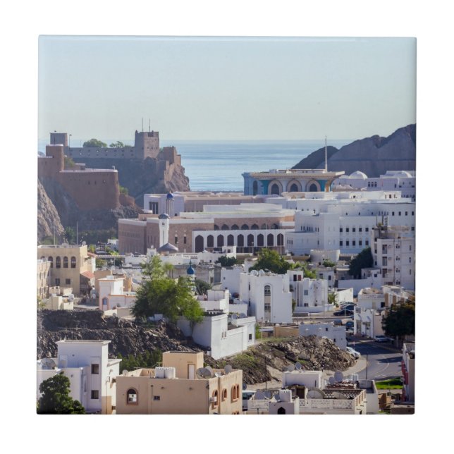 Azulejo Antiguo Muscat ciudad histórica original de Mascat (Frente)