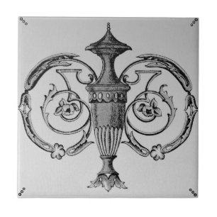 Azulejo Antiguo Neoclásico Urn Transferware Repro