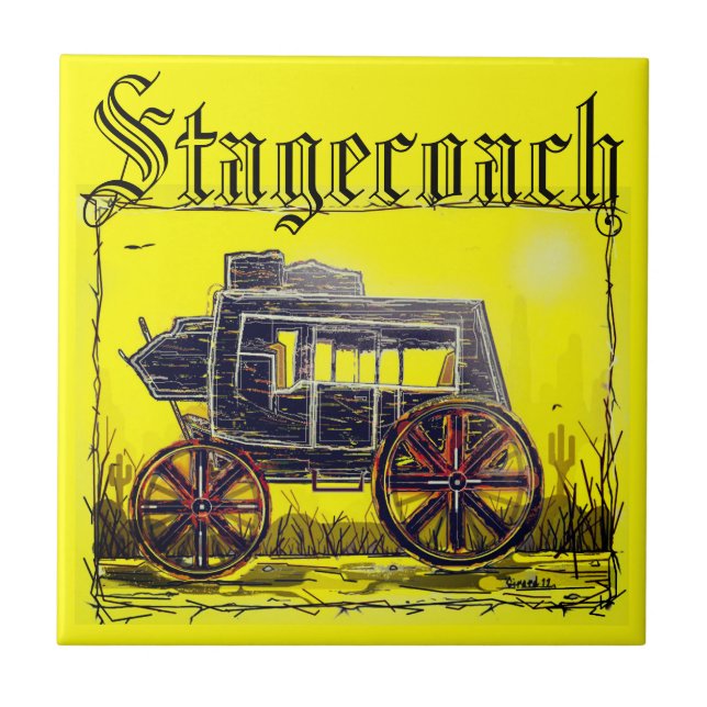 Azulejo Antiguo occidente de Stagecoach (Frente)