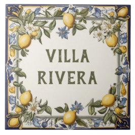 Azulejo Antiguo Personalizado de limón Nombre Plate Plaque