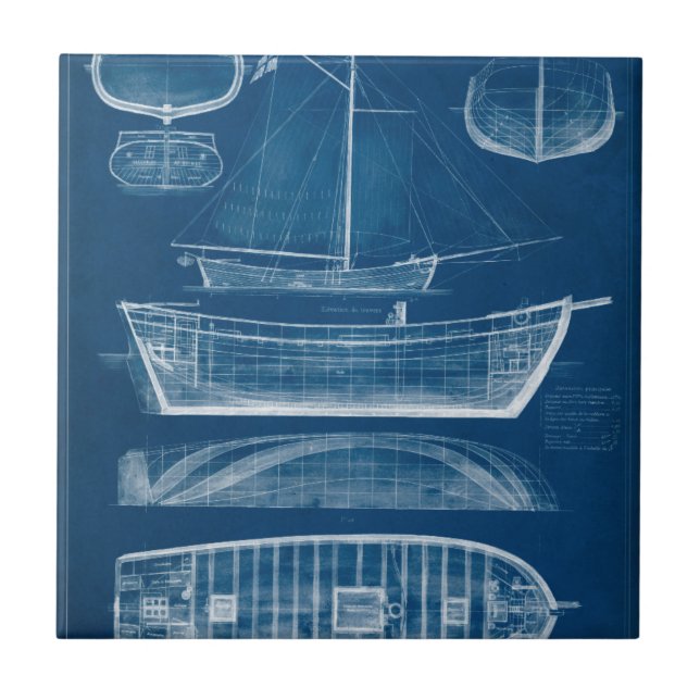 Azulejo Antiguo plan de barco II (Frente)